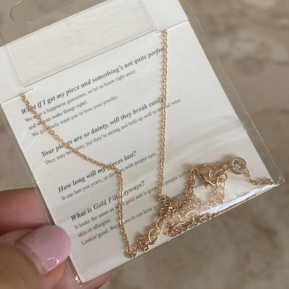 Fettero 14K Gold Plated Initial L Heart Pendant Chain Necklace Handmade NEW - Picture 4 of 7